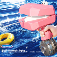 Pistolet à eau électrique de dessin animé rechargeable à longue portée à rafale automatique pistolet à eau en plastique pour jeu de piscine d'été pour enfants