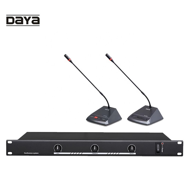 Daya 125db Wireless Plastic Desktop Condenser Microphone System Noise Cancelling LED Lights Auto Tracking for Video Conference
