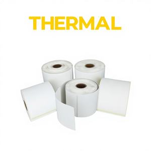Rouleau d'étiquettes d'expédition thermiques directes durables de 4x6 pouces |   400 étiquettes par rouleau |   Étiquette de code-barres autocollante pour l'e-commerce et les expositions - Product Image 1