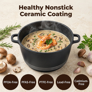 Ensemble de casseroles classiques antiadhésives en <span class=keywords><strong>aluminium</strong></span> moulé sous pression, 10 pièces, avec poignées en <span class=keywords><strong>acier</strong></span> inoxydable, fond à induction, compatible four et lave-vaisselle - Product Image 3