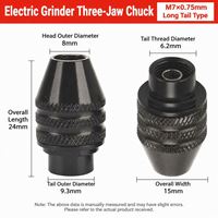 Mandrin multifonctionnel transfrontalier à trois mors pour petite meuleuse électrique, accessoire de machine à graver, arbre flexible