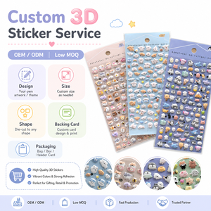 Pegatinas 3D <span class=keywords><strong>Personalizadas</strong></span> de Dibujos Animados, <span class=keywords><strong>Etiquetas</strong></span> Animadas de Plástico Kawaii <span class=keywords><strong>para</strong></span> Diarios, Agendas, Álbumes de Recortes, Embalaje de Regalos, Venta al Por Mayor - Product Image 5