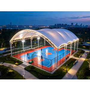 โรงงานผลิตหลังคาผ้าใบกันฝน PVDF สำหรับสนามเทนนิส แพเดิล วอลเลย์บอล ราคาโรงงาน รับผลิตแบบ ODM OEM - Product Image 1