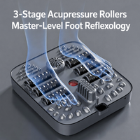 Système de chauffage circulant pour bain de pieds intelligent pliable avec écran LCD, bulles, lumière rouge et fonction de massage des pieds chauffant