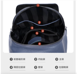 Sacs à dos en cuir Andong pour femmes, en cuir de vache véritable, grande capacité, sacs à bandoulière pour femmes, sacs à dos décontractés pour l'école 8380 - Product Image 3