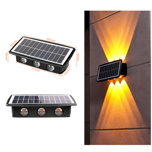 Calidad superventas 4Led 6Led 8Led Luces de pared Luces solares arriba y abajo Lámpara decorativa solar - Product Image 5