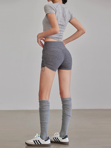 Pantaloncini da Yoga alla Moda, Leggeri e ad Asciugatura Rapida, a Vita Alta con Laccetti Laterali, Shorts da Palestra e Ciclismo - Product Image 2