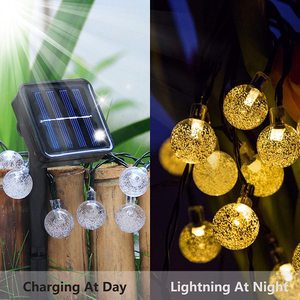22 nouvelles guirlandes lumineuses solaires à télécommande, <span class=keywords><strong>guirlande</strong></span> lumineuse de camping en plein air, étanche, <span class=keywords><strong>guirlande</strong></span> lumineuse à bulles, boule de cristal, lumières LED - Product Image 3