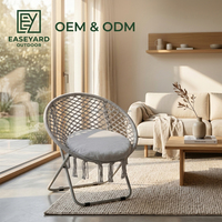 Chaise Bohème avec structure métallique pliable, 100% coton, faite à la main, chaises rondes confortables, chaise exquise et confortable pour la chambre à coucher, le salon