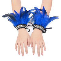 Gants en dentelle pour bal masqué |   Accessoires de costume sur le thème d'Halloween, vêtements de théâtre et de scène, ornés de plumes