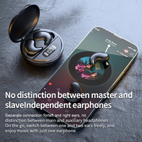 YYK-790 Earbud Nirkabel Sejati, Earphone Ultra Tipis untuk Tidur, Driver Dinamis 13mm, Headphone Mini dengan Layar Daya Digital LED