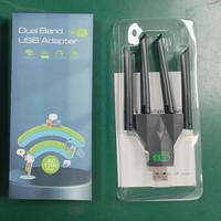 Tarjeta de Red Inalámbrica USB de 1300 Mbps, Adaptador WiFi USB Gigabit de Doble Banda 2.4G/5.8G sin Controladores, con 4 Antenas