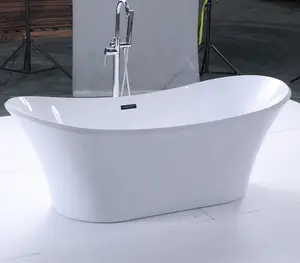 長方形のアクリル浴槽安い自立型浴槽60インチホワイトモダンホテルグラフィックデザイン、3Dモデルデザイン水切り1.8m