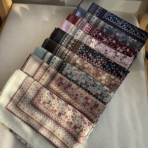 2025最新デザイン日本コットンVoile Hijab114 Bawalファッショナブルな花の葉エスニックBandanaデジタルプリントBawal Hijabs - Product Image 6