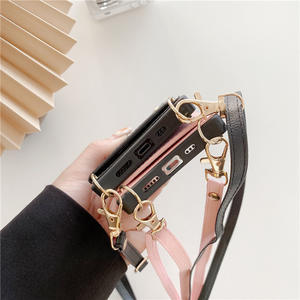 Funda de cuero con correa de cadena cruzada para mujer, billetera con soporte para ranura para tarjeta, espejo de maquillaje, para <span class=keywords><strong>iPhone</strong></span> 13, 12, 11 Pro Max - Product Image 5