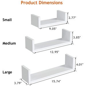 <b>Wall</b> <b>Mounted</b> Storage <b>Shelf</b> Solid Wood Rectangle Float Design For Living Room Neatening Storage Customizable Black And White - Product Image 3