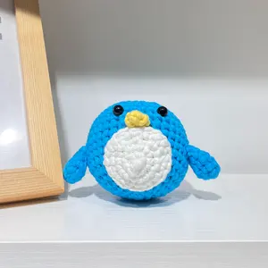 Tujuh kerajinan lucu Penguin Diy benang katun susu Crochet Kit kerajinan untuk pemula