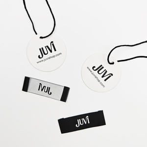 Custom Logo Luxury Clothing Hang <b>Tags</b> Eco-friendly White Square Embossed Silk Screen Printed Paper Hangtags Labels <b>Bags</b> Shoes - Product Image 2