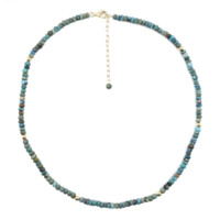 Perles ajustables faites à la main en argent sterling 925 plaqué or 18 carats avec turquoise Kingman facettée en forme de rondelle, unisexe, pour mariage