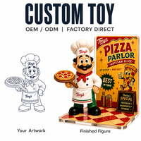 Figurine personnalisée OEM en PVC, jouet en vinyle, figurine décorative de pizzeria, miniature de mascotte alimentaire, statue, ornement de bureau, cadeau