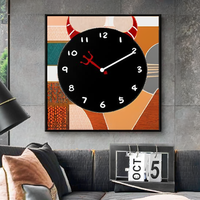 Horloge murale en acrylique Art Déco pour salon, design antique à quartz avec logo personnalisé