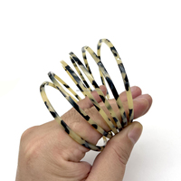 Balch blanc écaille de tortue Bracelet ensemble maigre forme ronde léger acétate matière plastique tortue bracelet bijoux