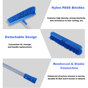Brosse de nettoyage professionnelle avec manche de 50 pouces bleue pour le nettoyage et le récurage des terrasses, allées, cours, patios, sols en <span class=keywords><strong>bois</strong></span>, pierre et carrelage - Product Image 5
