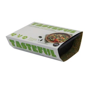 Kantong kertas daur ulang ramah lingkungan OEM, pembungkus kertas pelapis kemasan plastik tahan air wadah makanan nampan lengan kertas - Product Image 2