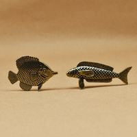 1 pièce Mini figurine de dragon de mer en laiton antique doré pour la décoration intérieure, figurine de thé, articles en cuivre, artisanat en gros