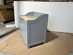 Corbeille <span class=keywords><strong>à</strong></span> <span class=keywords><strong>linge</strong></span> pour salle de bain, boîte de rangement <span class=keywords><strong>à</strong></span> <span class=keywords><strong>linge</strong></span> en bois gris et effet <span class=keywords><strong>bambou</strong></span>, <span class=keywords><strong>coffre</strong></span> <span class=keywords><strong>à</strong></span> serviettes autoportant - Product Image 2