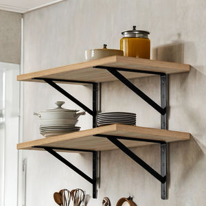 Vente en gros de meubles en métal, acier, fer, support d'étagère à angle fixe estampage en bois support mural triangulaire - Product Image 1