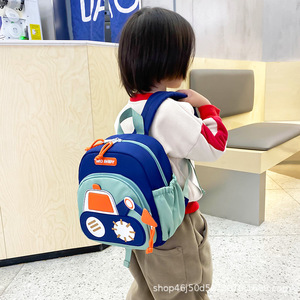 Carino alla moda escavatore zaino scuola per ragazzi auto piccola borsa da <span class=keywords><strong>asilo</strong></span> per bambini con fodera in poliestere impermeabile - Product Image 2