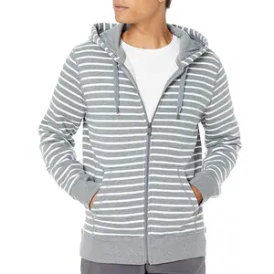 Sudaderas con cremallera Servicio de OEM y ODM Hombres lisos Cordón Tela de lana de alta calidad Cremallera Casual Ropa de calle Sudaderas con capucha para la venta