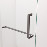 Op maat gemaakte eenvoudige doucheruimte met droge en natte ruimte scheiding, glazen wand, ingebouwde ultra-smalle lineaire douchewand