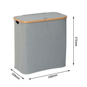 Panier à <span class=keywords><strong>linge</strong></span> pliable personnalisé pour le salon avec <span class=keywords><strong>espace</strong></span> à <span class=keywords><strong>linge</strong></span> et couvercle en bambou, parfait pour le <span class=keywords><strong>rangement</strong></span> des vêtements sales - Product Image 2