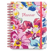 Libretas de Lujo Personalizadas con Tapa Dura, Ecológicas, de Papel Kraft, con Diseño Floral Vintage, Espiral Dorada, Planificador Diario y Mensual para la Escuela