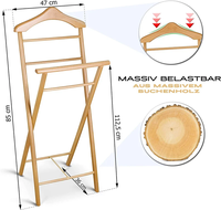 Porte-vêtements pliable en bois massif, support de rangement en bois pour salle de bain, chambre et buanderie, design naturel et écologique