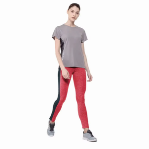 Pantalons de yoga décontractés pour femmes, leggings sans couture, taille mi-haute, croisés, entraînement, coupe slim, pantalons de fitness - Product Image 5