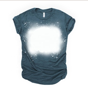 Personalizado Unisex 100% poliéster manga corta negro Faux blanqueado Tye Dye camiseta camisetas camisa en blanco lejía camiseta para sublimación - Product Image 2