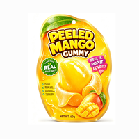 BESTAR Snacks décontractés Confiserie Bonbons gélifiés à la mangue pelables, bonbons mous infusés au vrai jus, friandises à mâcher en forme de fruits 3D pour enfants