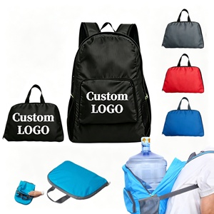 Sac à dos pliable léger résistant à l'eau avec logo personnalisé, sac fourre-tout 20L, sac en nylon réutilisable multi-usages pour les voyages et l'usage quotidien - Product Image 1