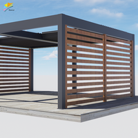 Kit de persiennes motorisées de luxe pour toit de maison, ouverture électronique rétractable avec cadre thermolaqué pour pergola de toit