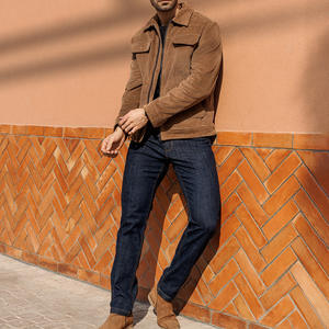 2025 Otoño Invierno Vintage chaqueta de pana para hombres Europeo Americano High Street Cross-Border Trendy Stand-Down Collar Front 6XL - Product Image 3