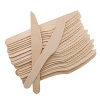 Couteaux en bois biodégradables jetables de 140 mm/165 mm/180 mm pour la vente en gros, sûrs pour la manipulation des aliments et les fêtes