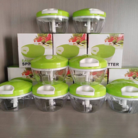 Gadgets de cuisine Lame en acier inoxydable portable en plastique à tirer à la main Mini hachoir rapide pour viande, ail
