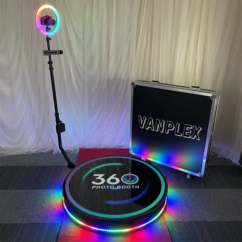 Cabina de vídeo giratoria 360 para fiesta boda vida 360 photobooth spin 360 cabina de vídeo con estuche de vuelo