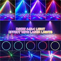 Projecteur LED mobile 90W 4-en-1 RGBW avec effet ciel étoilé rouge et vert, lumière laser de scène, lumière de fête DJ, lumière disco KTV Club
