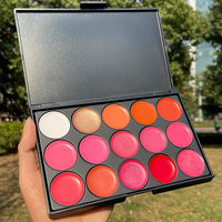 Palette de rouge à lèvres de maquillage mat crémeux 15 couleurs hydratantes faciles à colorer palette de rouge à lèvres de maquillage mat crémeux