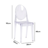 WDY vente en gros de chaise de fantôme d'hôtel transparente en acrylique du milieu du siècle pour des événements