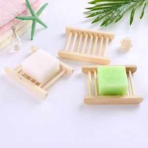 Natural Wooden Soap <b>Rack</b> Rectangular Self <b>Drain</b> Minimalist Design For Bathroom Use - Product Image 5